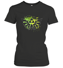 Load image into Gallery viewer, Legend Of Zelda Triforce Logo Paint Splatter Women's T-Shirt
