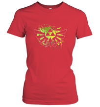 Load image into Gallery viewer, Legend Of Zelda Triforce Logo Paint Splatter Women's T-Shirt
