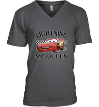 Load image into Gallery viewer, Disney Pixar Cars Lightning McQueen Finish Men&#39;s V-Neck
