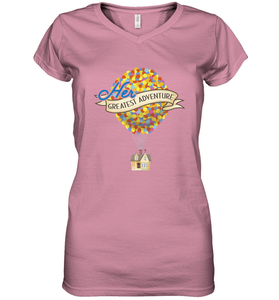 Disney Pixar Up Her Greatest Adventure House Women's V-Neck T-Shirt