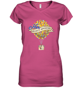 Disney Pixar Up Her Greatest Adventure House Women's V-Neck T-Shirt