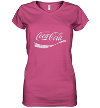 Load image into Gallery viewer, Coca Cola Vintage White Enjoy Logo Women's V-Neck T-Shirt

