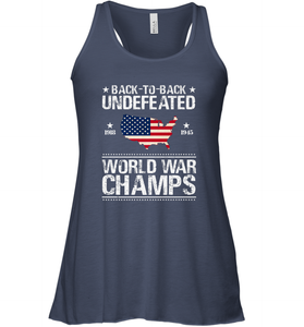 Back To Back Undefeated World War Champs Gift Women's Racerback Tank