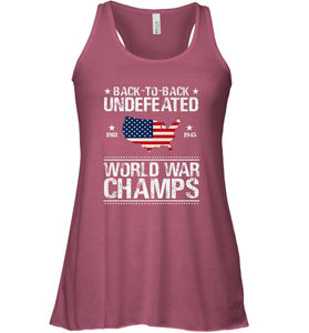 Back To Back Undefeated World War Champs Gift Women's Racerback Tank