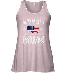 Back To Back Undefeated World War Champs Gift Women's Racerback Tank