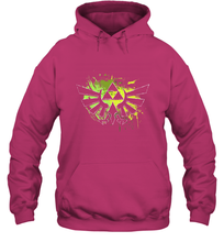 Load image into Gallery viewer, Legend Of Zelda Triforce Logo Paint Splatter Hooded Sweatshirt
