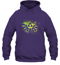 Load image into Gallery viewer, Legend Of Zelda Triforce Logo Paint Splatter Hooded Sweatshirt
