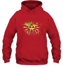 Load image into Gallery viewer, Legend Of Zelda Triforce Logo Paint Splatter Hooded Sweatshirt
