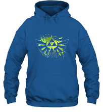 Load image into Gallery viewer, Legend Of Zelda Triforce Logo Paint Splatter Hooded Sweatshirt
