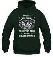 Load image into Gallery viewer, Forget glass slippers this princess wears biker boots Hooded Sweatshirt
