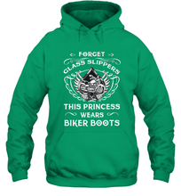 Load image into Gallery viewer, Forget glass slippers this princess wears biker boots Hooded Sweatshirt
