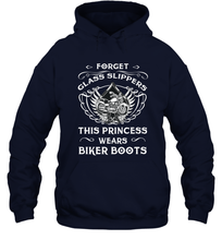 Load image into Gallery viewer, Forget glass slippers this princess wears biker boots Hooded Sweatshirt
