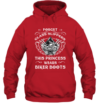 Load image into Gallery viewer, Forget glass slippers this princess wears biker boots Hooded Sweatshirt
