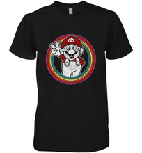 Load image into Gallery viewer, Super Mario Rainbow Circle Distressed Logo Men's Premium T-Shirt
