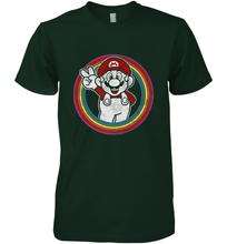 Load image into Gallery viewer, Super Mario Rainbow Circle Distressed Logo Men's Premium T-Shirt
