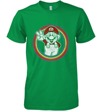 Load image into Gallery viewer, Super Mario Rainbow Circle Distressed Logo Men's Premium T-Shirt

