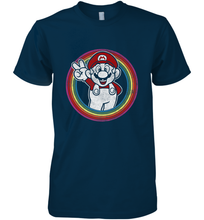 Load image into Gallery viewer, Super Mario Rainbow Circle Distressed Logo Men's Premium T-Shirt
