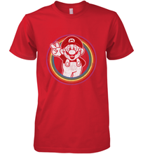 Load image into Gallery viewer, Super Mario Rainbow Circle Distressed Logo Men's Premium T-Shirt
