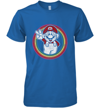 Load image into Gallery viewer, Super Mario Rainbow Circle Distressed Logo Men's Premium T-Shirt
