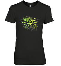 Load image into Gallery viewer, Legend Of Zelda Triforce Logo Paint Splatter Women's Premium T-Shirt
