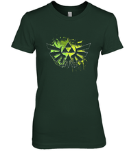 Load image into Gallery viewer, Legend Of Zelda Triforce Logo Paint Splatter Women's Premium T-Shirt
