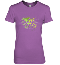Load image into Gallery viewer, Legend Of Zelda Triforce Logo Paint Splatter Women's Premium T-Shirt
