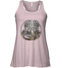 Load image into Gallery viewer, Cobra Kai Rusted Steel Snake Logo Women&#39;s Racerback Tank
