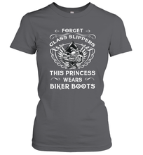 Load image into Gallery viewer, Forget glass slippers this princess wears biker boots Women's T-Shirt
