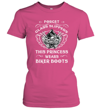 Load image into Gallery viewer, Forget glass slippers this princess wears biker boots Women's T-Shirt
