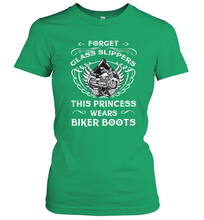 Load image into Gallery viewer, Forget glass slippers this princess wears biker boots Women's T-Shirt
