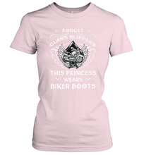 Load image into Gallery viewer, Forget glass slippers this princess wears biker boots Women's T-Shirt
