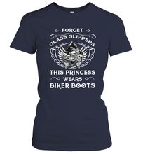 Load image into Gallery viewer, Forget glass slippers this princess wears biker boots Women's T-Shirt
