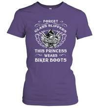 Load image into Gallery viewer, Forget glass slippers this princess wears biker boots Women's T-Shirt
