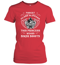 Load image into Gallery viewer, Forget glass slippers this princess wears biker boots Women's T-Shirt
