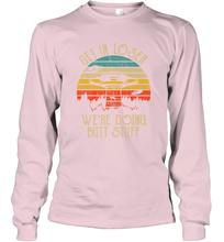 Load image into Gallery viewer, Retro Vintage Get In Loser We're Doing Butt Stuff Alien UFO Long Sleeve T-Shirt
