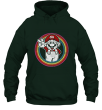 Load image into Gallery viewer, Super Mario Rainbow Circle Distressed Logo Hooded Sweatshirt
