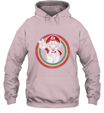 Load image into Gallery viewer, Super Mario Rainbow Circle Distressed Logo Hooded Sweatshirt

