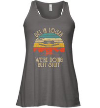Load image into Gallery viewer, Retro Vintage Get In Loser We're Doing Butt Stuff Alien UFO Women's Racerback Tank
