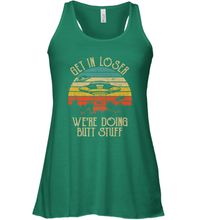 Load image into Gallery viewer, Retro Vintage Get In Loser We're Doing Butt Stuff Alien UFO Women's Racerback Tank
