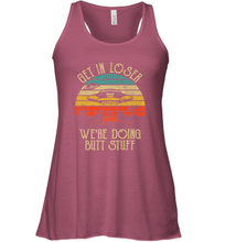 Load image into Gallery viewer, Retro Vintage Get In Loser We're Doing Butt Stuff Alien UFO Women's Racerback Tank
