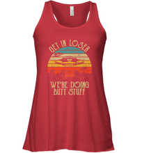 Load image into Gallery viewer, Retro Vintage Get In Loser We're Doing Butt Stuff Alien UFO Women's Racerback Tank
