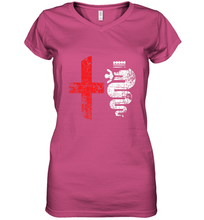 Load image into Gallery viewer, Alfa Car Drivers Stylish Grunge Logo Women's V-Neck T-Shirt
