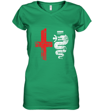 Load image into Gallery viewer, Alfa Car Drivers Stylish Grunge Logo Women's V-Neck T-Shirt
