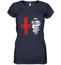 Load image into Gallery viewer, Alfa Car Drivers Stylish Grunge Logo Women's V-Neck T-Shirt
