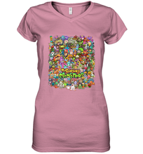 Load image into Gallery viewer, Monster Medley Women's V-Neck T-Shirt
