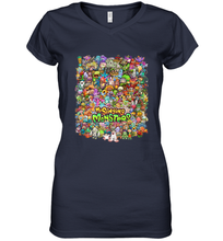 Load image into Gallery viewer, Monster Medley Women's V-Neck T-Shirt
