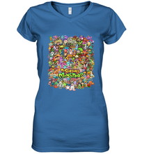 Load image into Gallery viewer, Monster Medley Women's V-Neck T-Shirt
