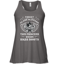 Load image into Gallery viewer, Forget glass slippers this princess wears biker boots Women's Racerback Tank

