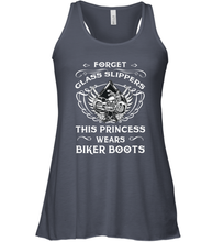 Load image into Gallery viewer, Forget glass slippers this princess wears biker boots Women's Racerback Tank

