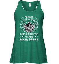 Load image into Gallery viewer, Forget glass slippers this princess wears biker boots Women's Racerback Tank
